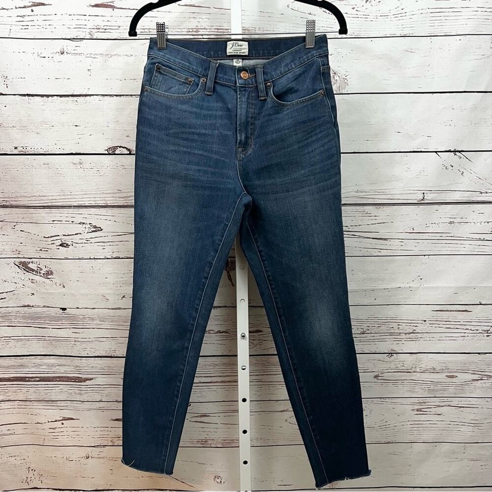 J. Crew Lookout High Rise Skinny Jeans Crop Raw Hem Size 28